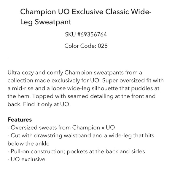 Champion uo exclusive classic wide leg sweatpants - Picture 6 of 7